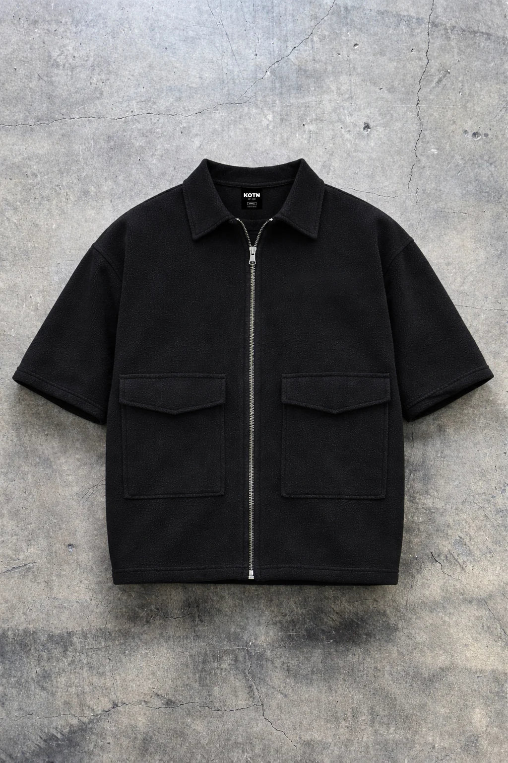 DarkForce Oversized Zipper Shirt - Black