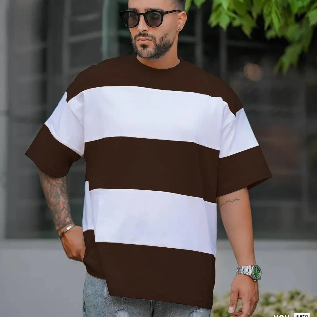 Soxage - Premium Panel Dropshoulder Tee For Men - Brown