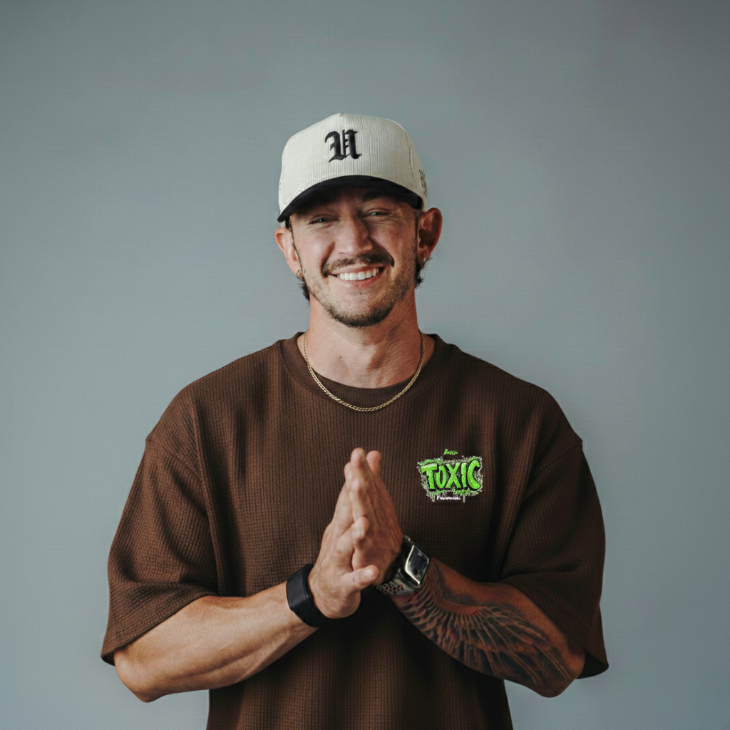 TOXIC Waffle Knitted DropShoulder T-Shirt - Brown