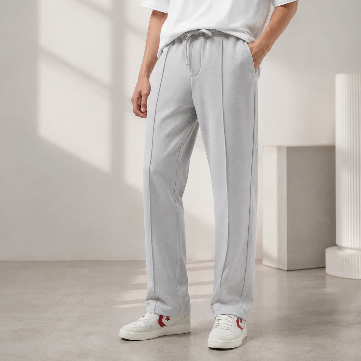 The Urban Pleated Baggy Trouser - Grey