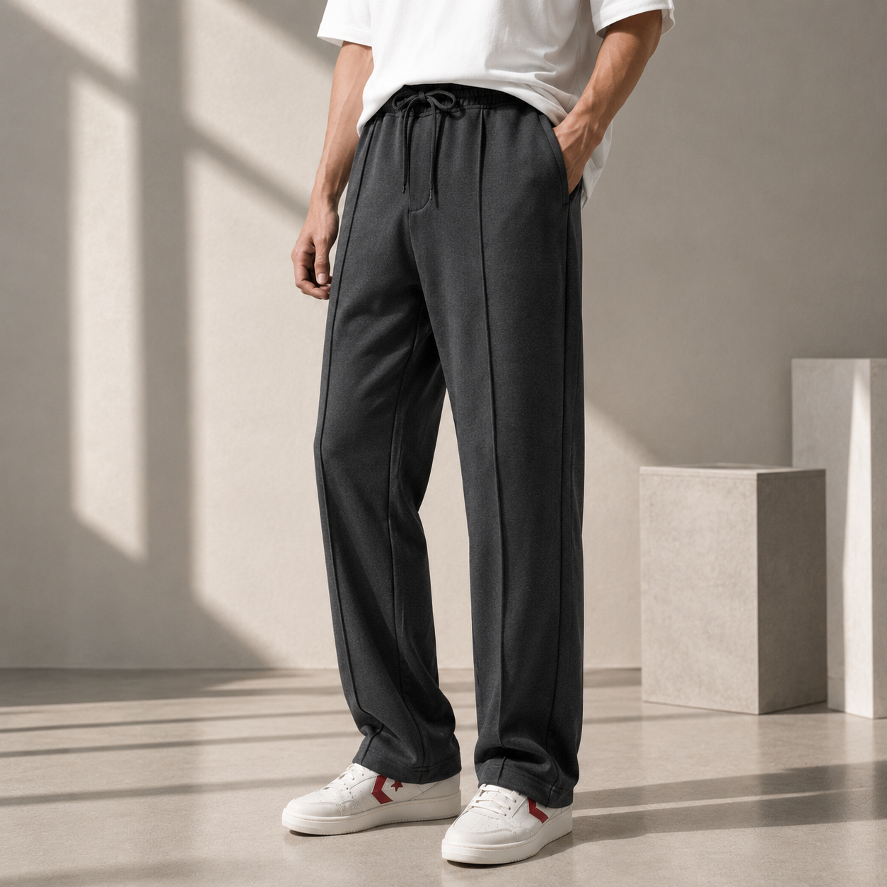 The Urban Pleated Baggy Trouser - Charcoal