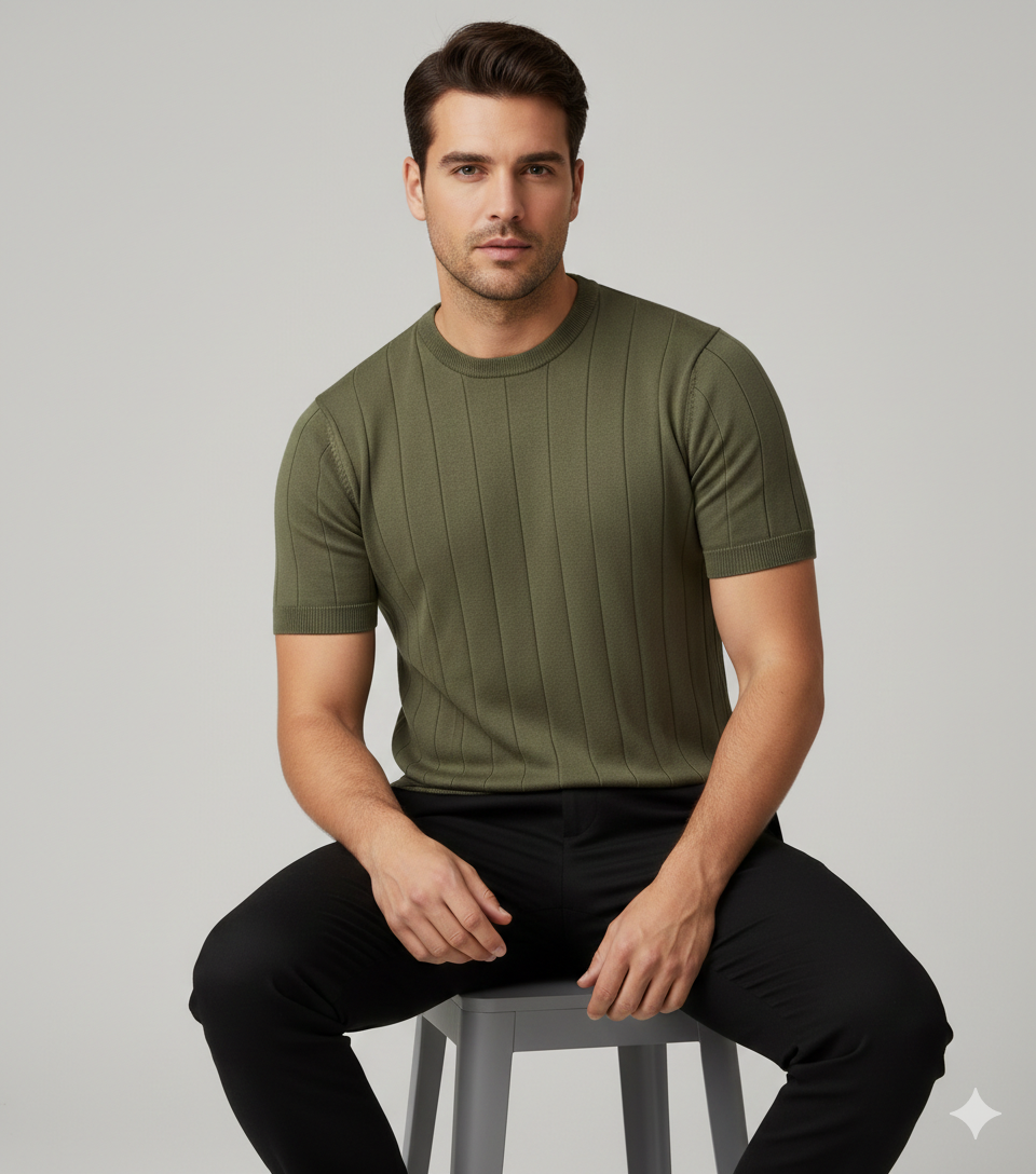 Drop Needle Tee For Men - Olive