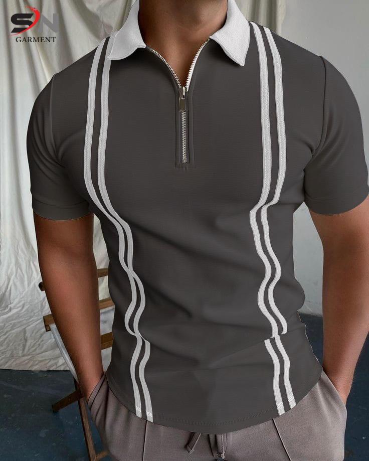 Soxage - Grey Polo With White Stripes