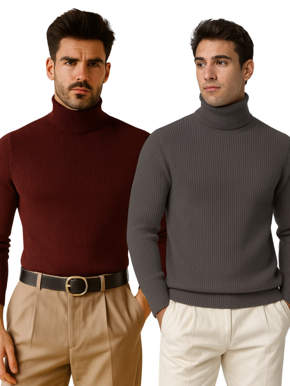 Soxage - 11.11 Sale Premium High Neck For Men - Po2 - Maroon & Charcoal