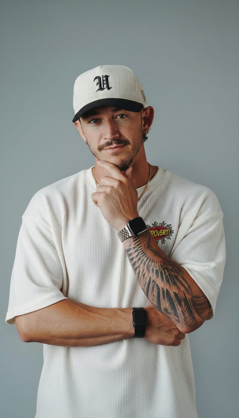 Introvert Waffle Knitted DropShoulder T-Shirt - White