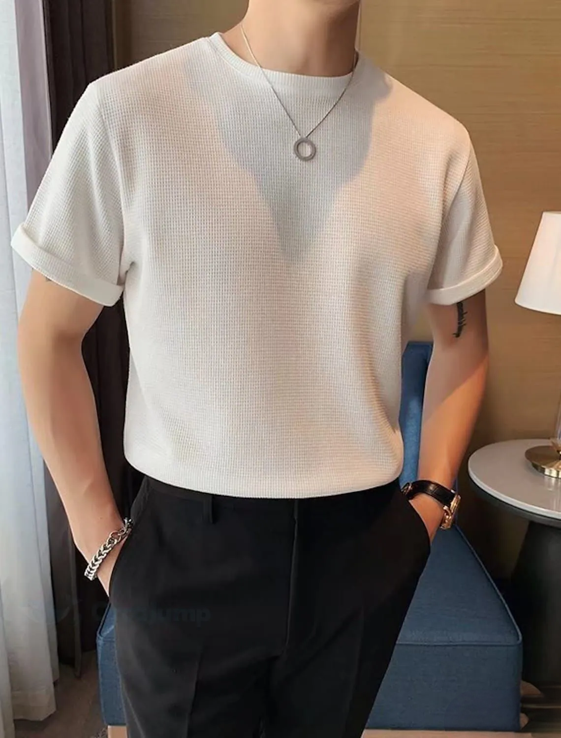 SOXAGE - Waffle Knitted Tshirt - White