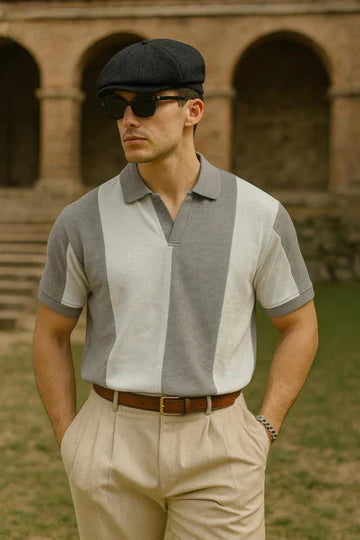 Flash Sale - Vintage Riviera Polo - Grey & White