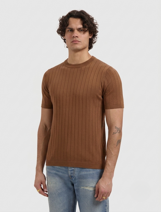 Drop Needle Tee For Men - Brown