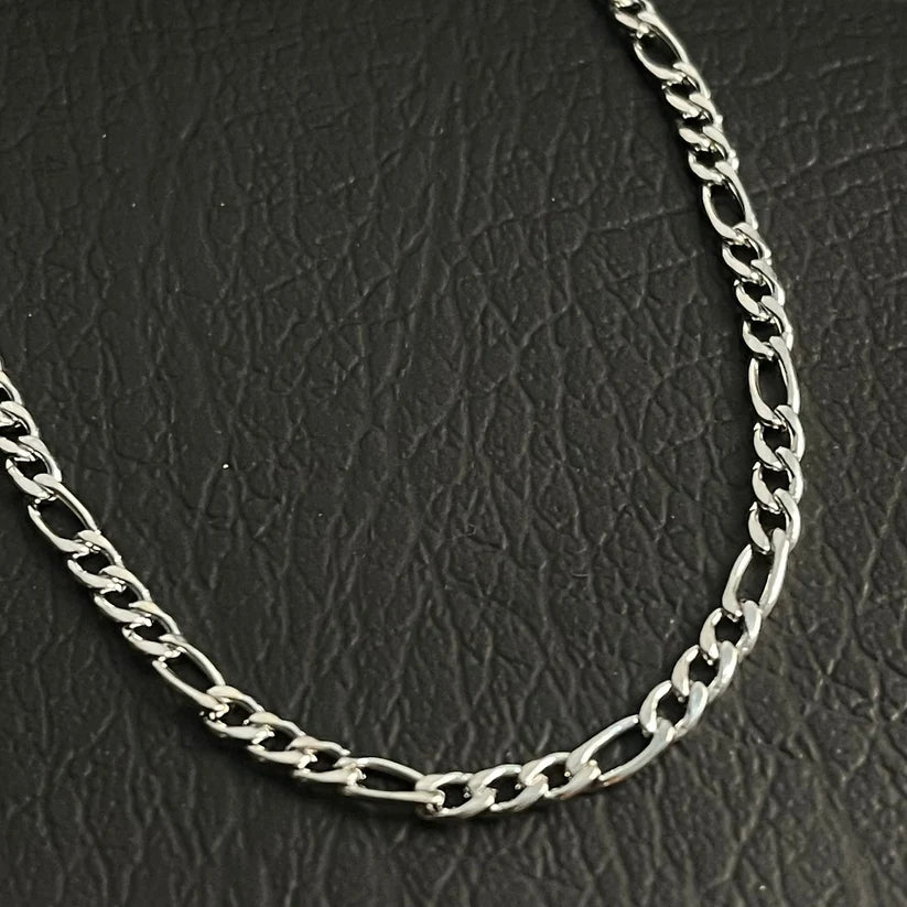 1.5mm Thin & Short Figaro Neck Chain For Men Silver