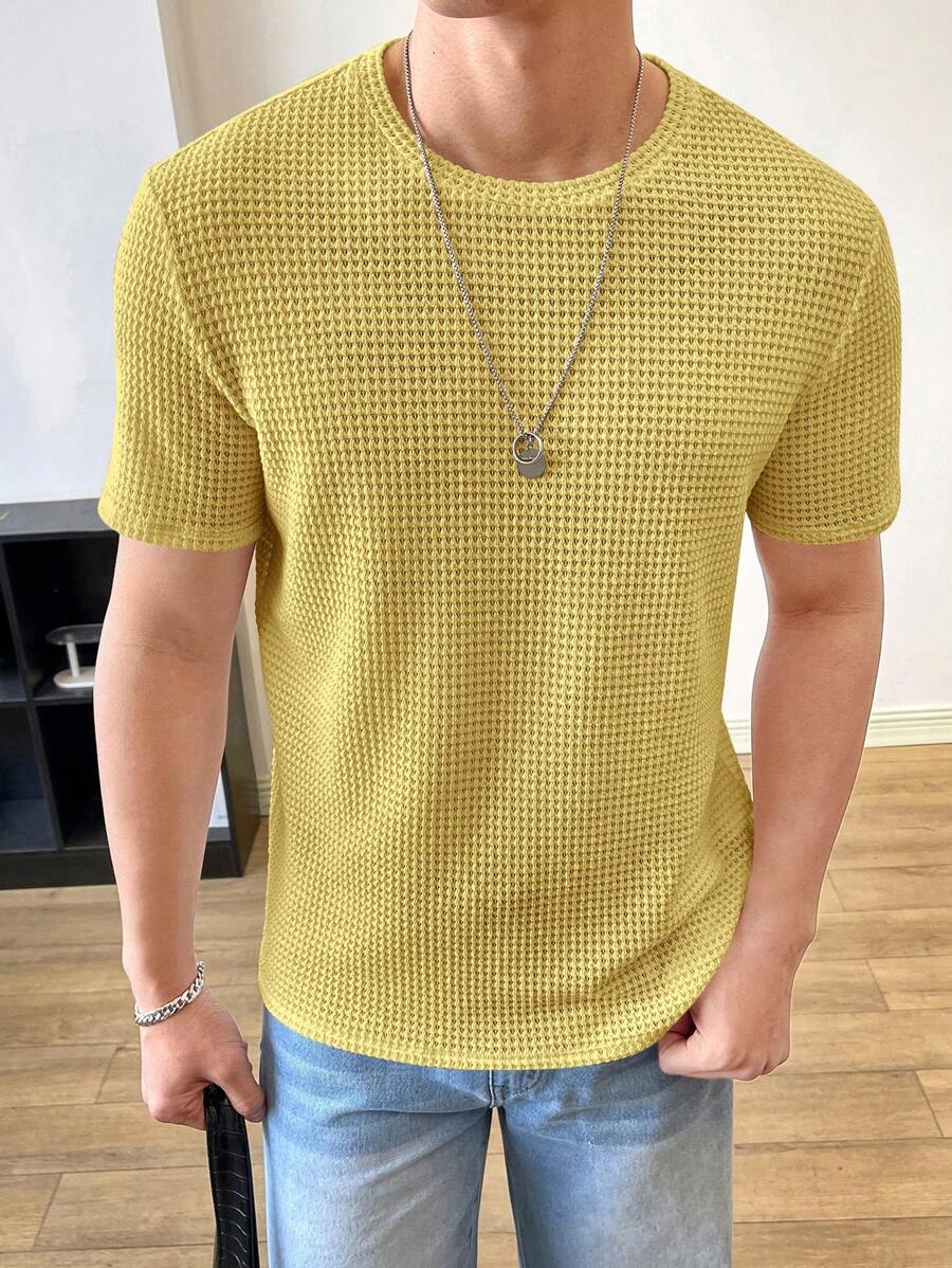 SOXAGE  - Waffle Knitted Tshirt - MUSTARD