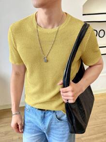 SOXAGE  - Waffle Knitted Tshirt - MUSTARD