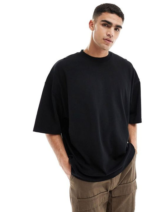 Soaxge - Premium Drop Shoulder Tee For Men - Black