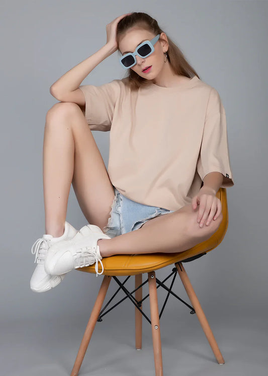 soxage - Oversized Tee For Women - Beige