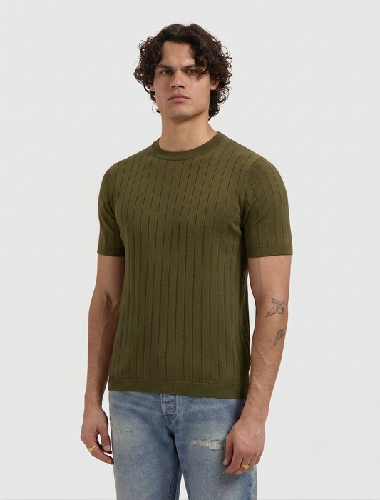 Drop Needle Tee For Men - Olive