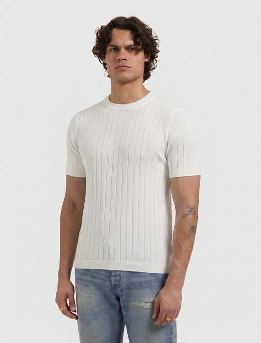 Drop Needle Tee For Men - White
