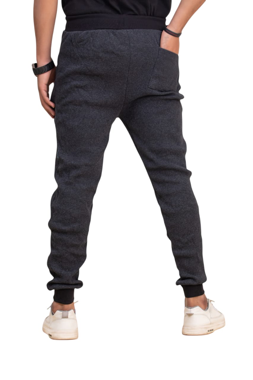 SOXAGE - Premium Waffle Knitted Trouser - CHARCOAL