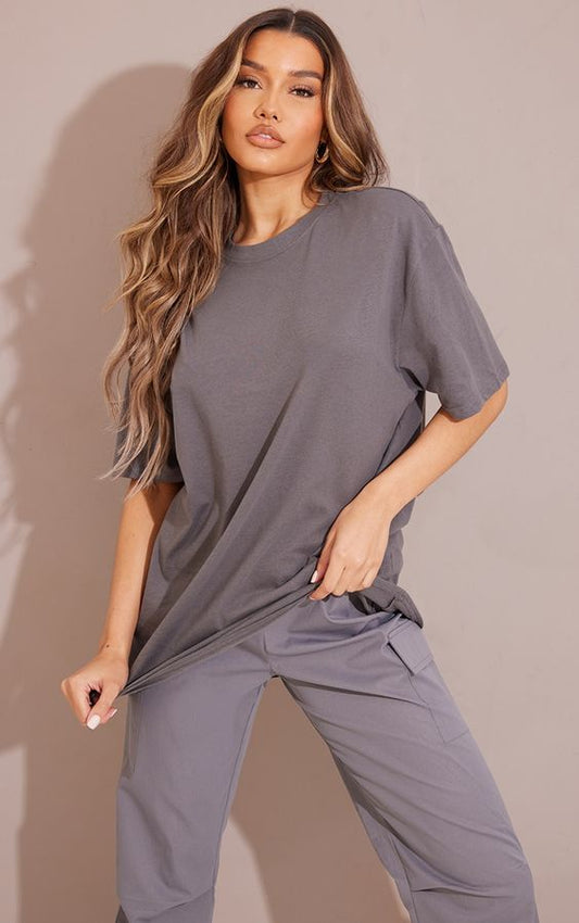 soxage - Oversized Tee For Women - Charcoal