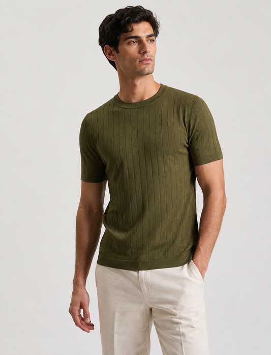 Drop Needle Tee For Men - Olive