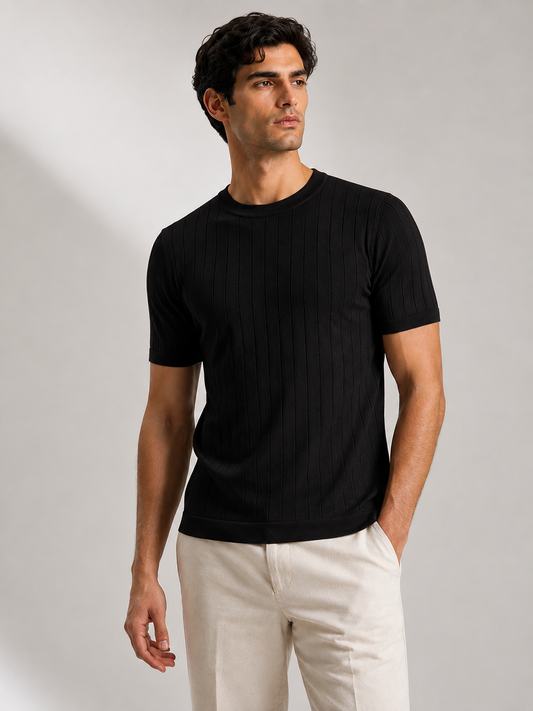 Drop Needle Tee For Men - Black