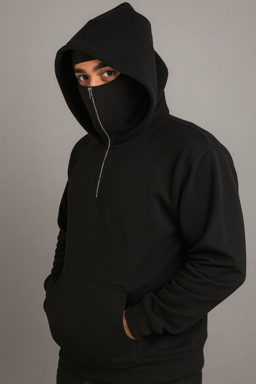 Soxage - Men's Half Zipper Balaclava Hoodies