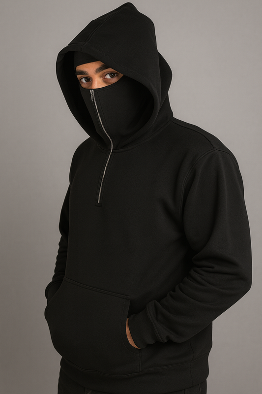 Soxage - Men's Half Zipper Balaclava Hoodies