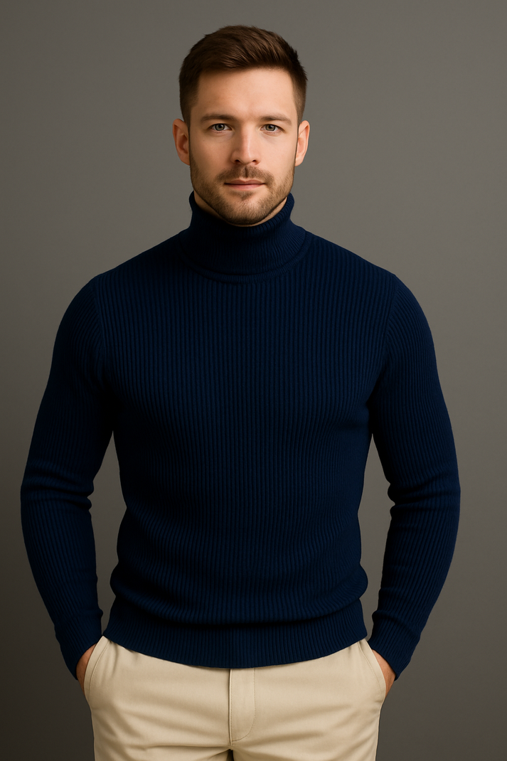 SOXAGE - Premium High Neck For Men - Navy Blue