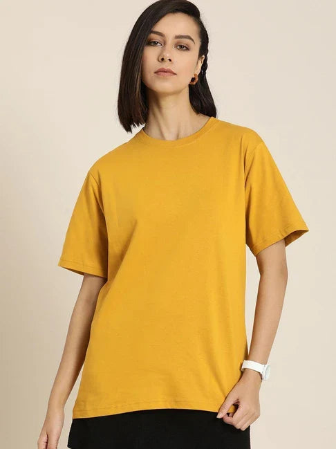 soxage - Oversized Tee For Women - Mustard