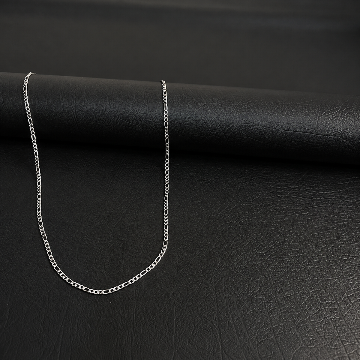 1.5mm Thin & Short Figaro Neck Chain For Men Silver