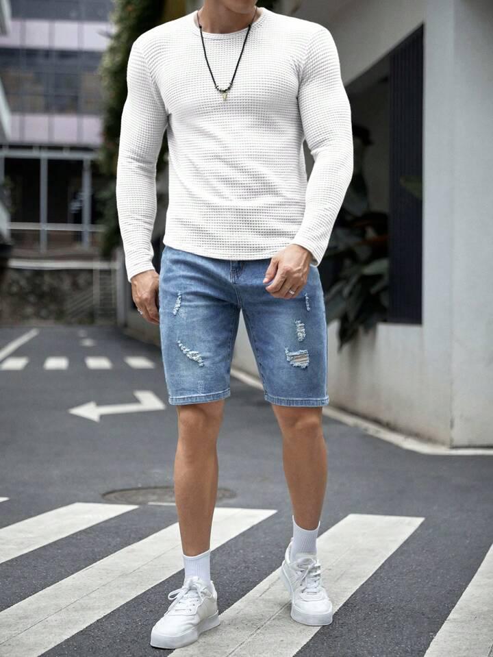 SOXAGE - Premium Full Sleeves Waffle Knit Tee For Men - White