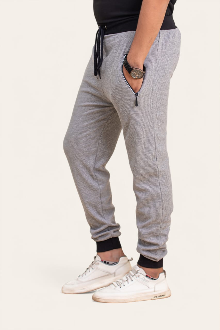 SOXAGE - Premium Waffle Knitted Trouser - GREY