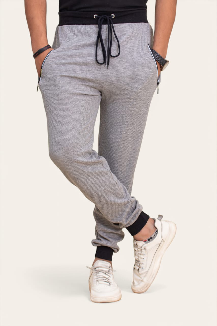 SOXAGE - Premium Waffle Knitted Trouser - GREY