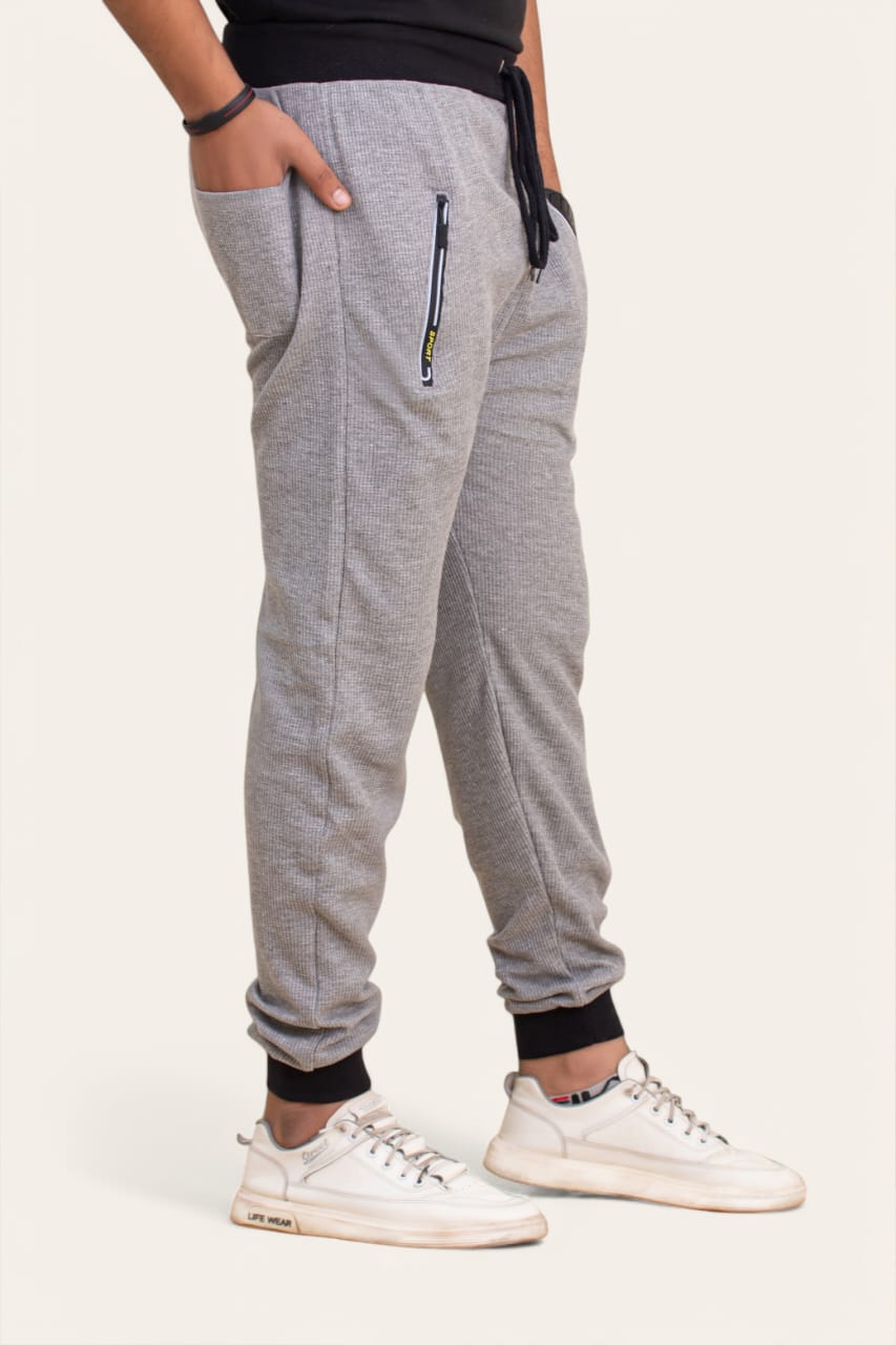 SOXAGE - Premium Waffle Knitted Trouser - GREY