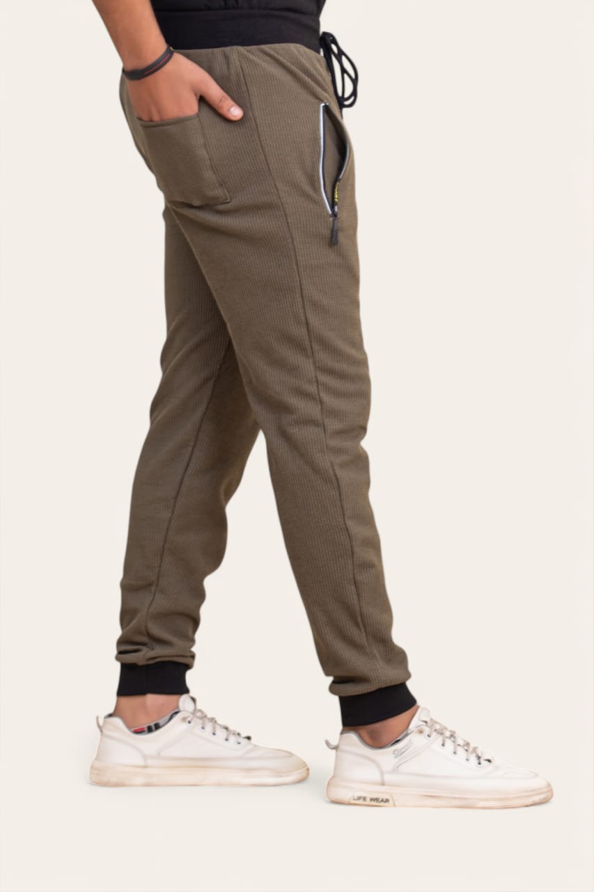 SOXAGE - Premium Waffle Knitted Trouser - OLIVE