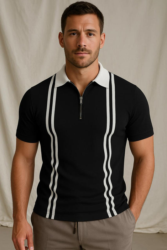 Soxage  - Black Polo With White Stripes