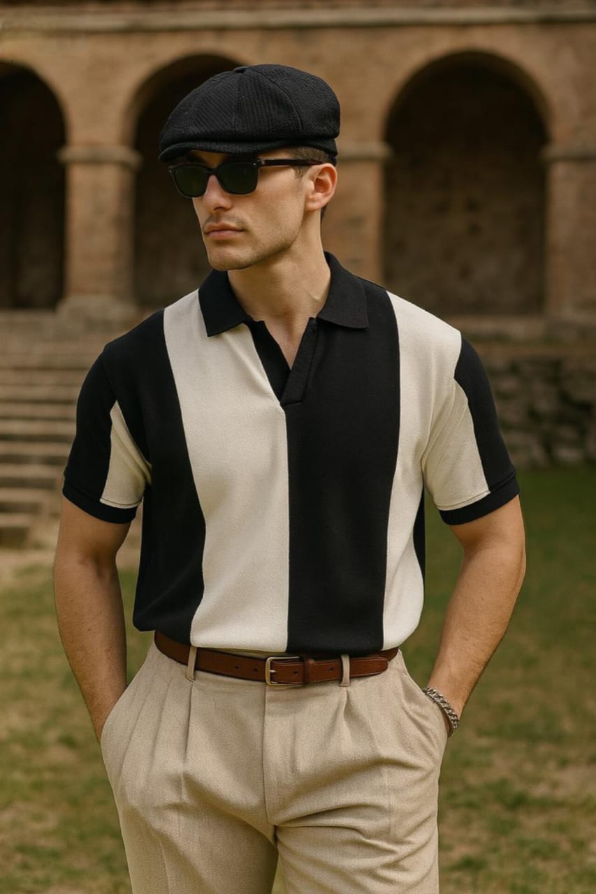 Vintage Riviera Polo - Black & White