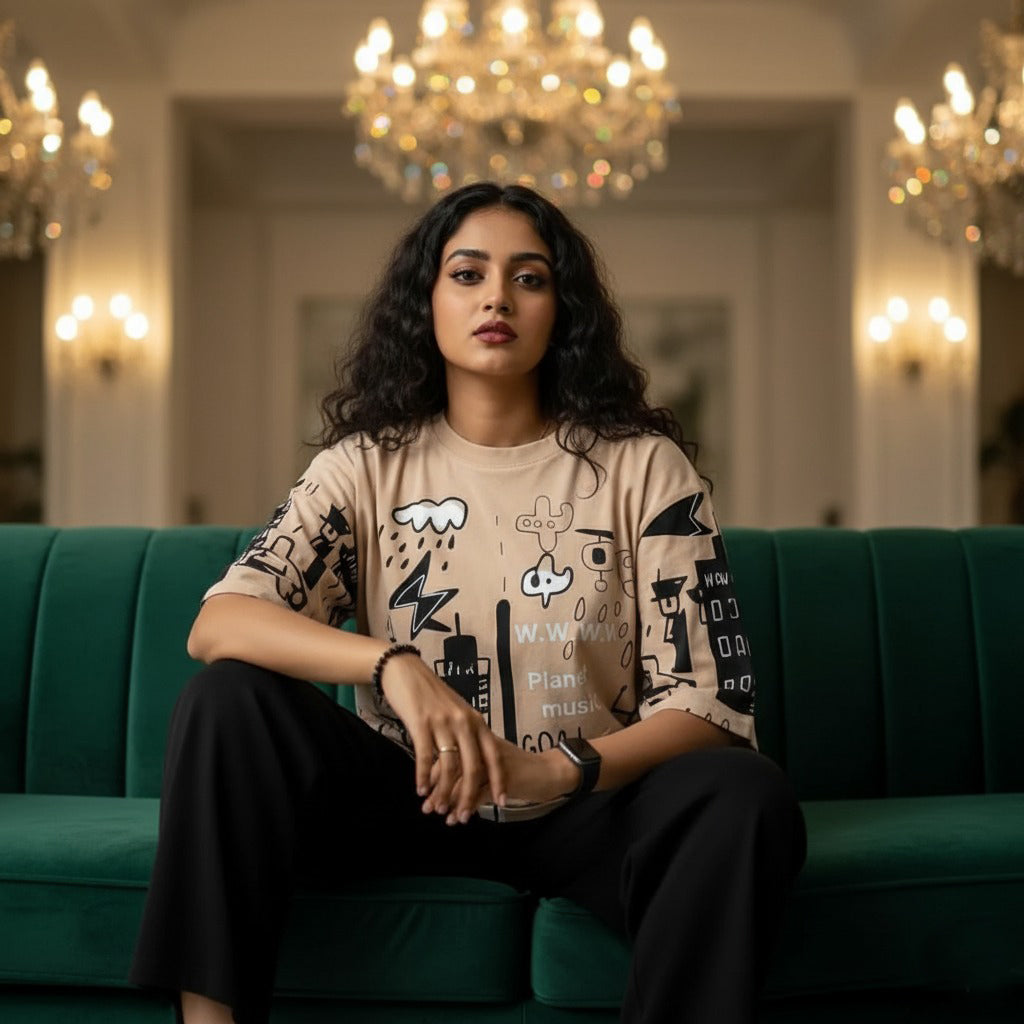 Beige Planet Pj Suit