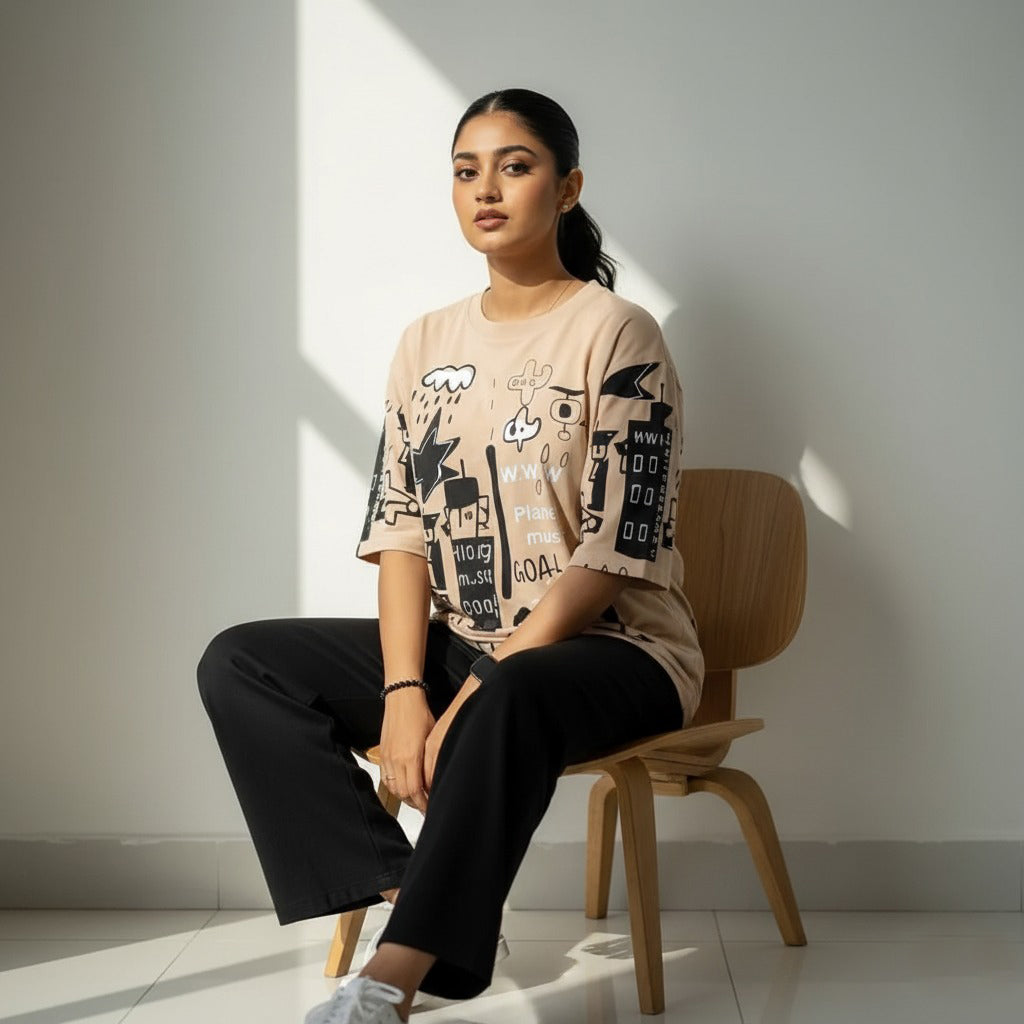 Beige Planet Pj Suit