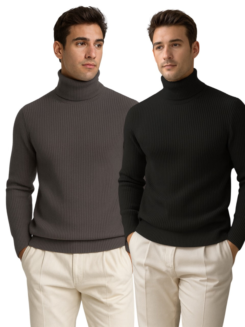 Soxage - 11.11 Sale Premium High Neck For Men - Po2 - Charcoal & Black