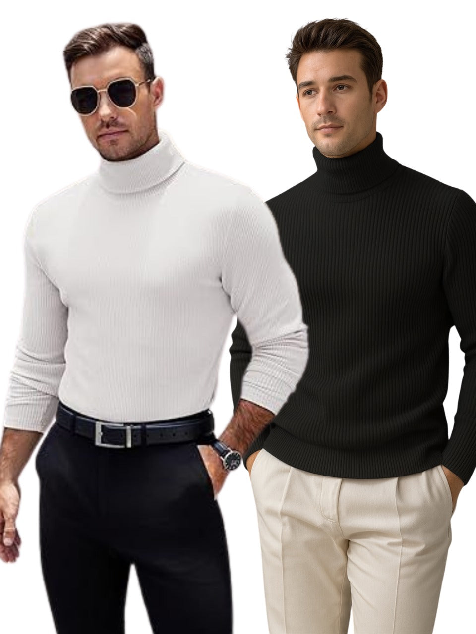 Soxage - 11.11 Sale Premium High Neck For Men - Po2 - White & Black