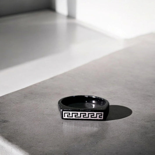 Elysian Greek Key Ring - BLACK