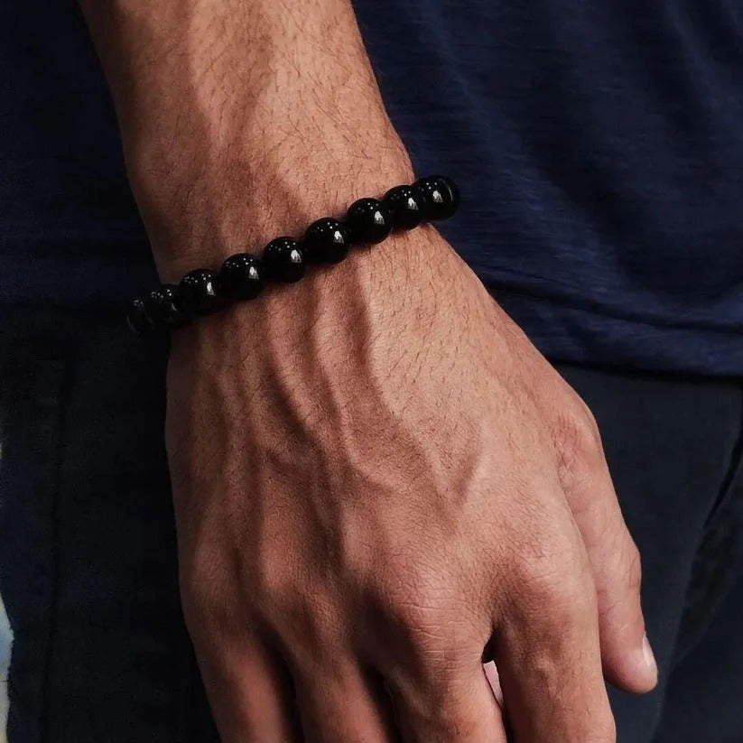 Onyx Beaded Bracelet - Black - 8mm