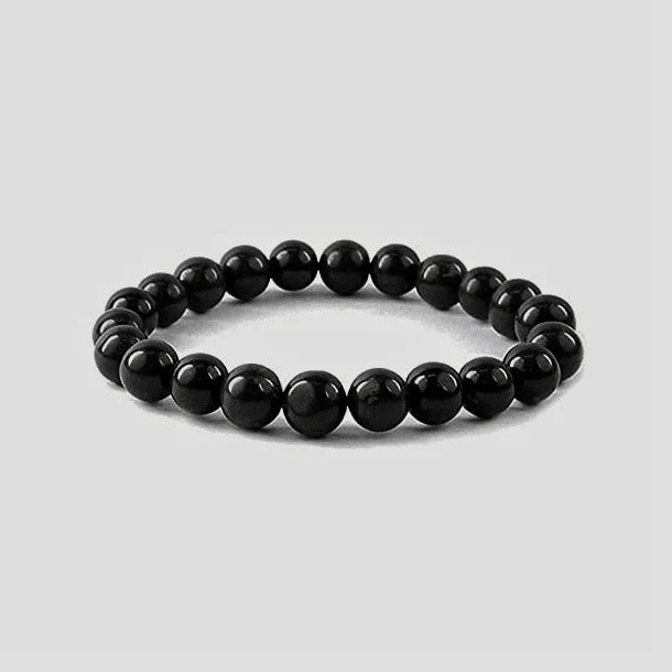 Onyx Beaded Bracelet - Black - 8mm