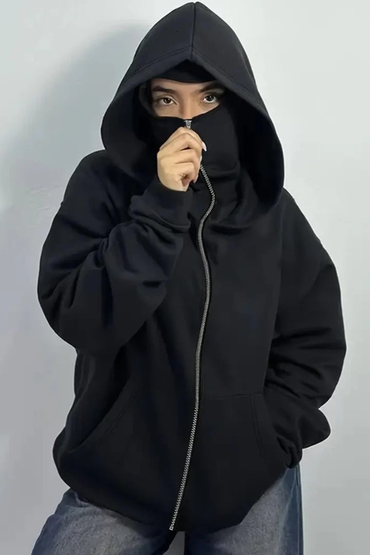 Soxage - 11.11 Sale Full Zipper Balaclava Hoodie For women's