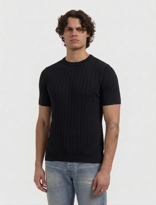 Drop Needle Tee For Men - Black
