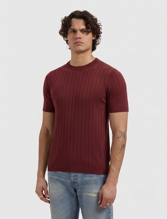 Drop Needle Tee For Men - Maroon