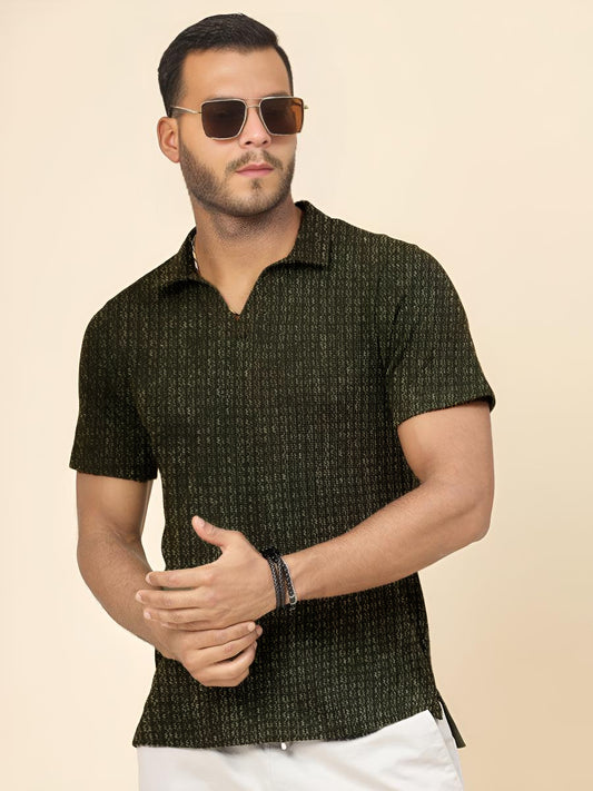 SOXAGE  - Premium Waffle Knitted Polo - Charcoal