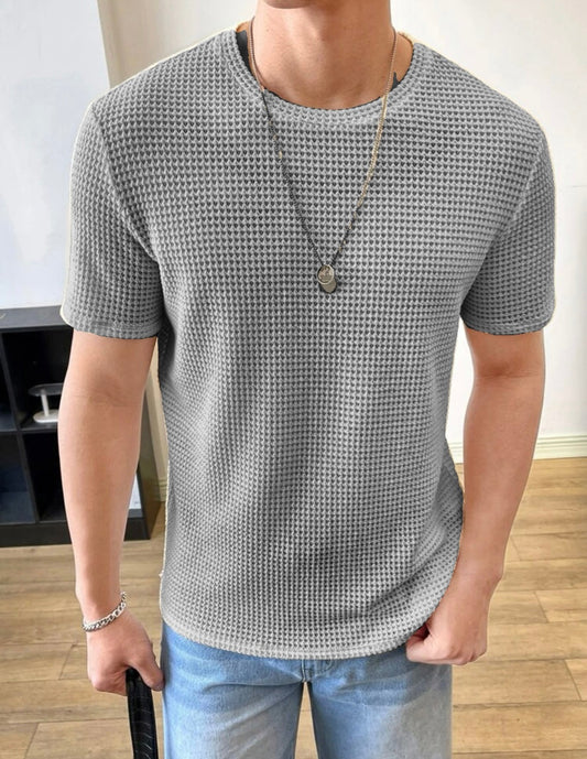 SOXAGE  - Waffle Knitted Tshirt - Grey