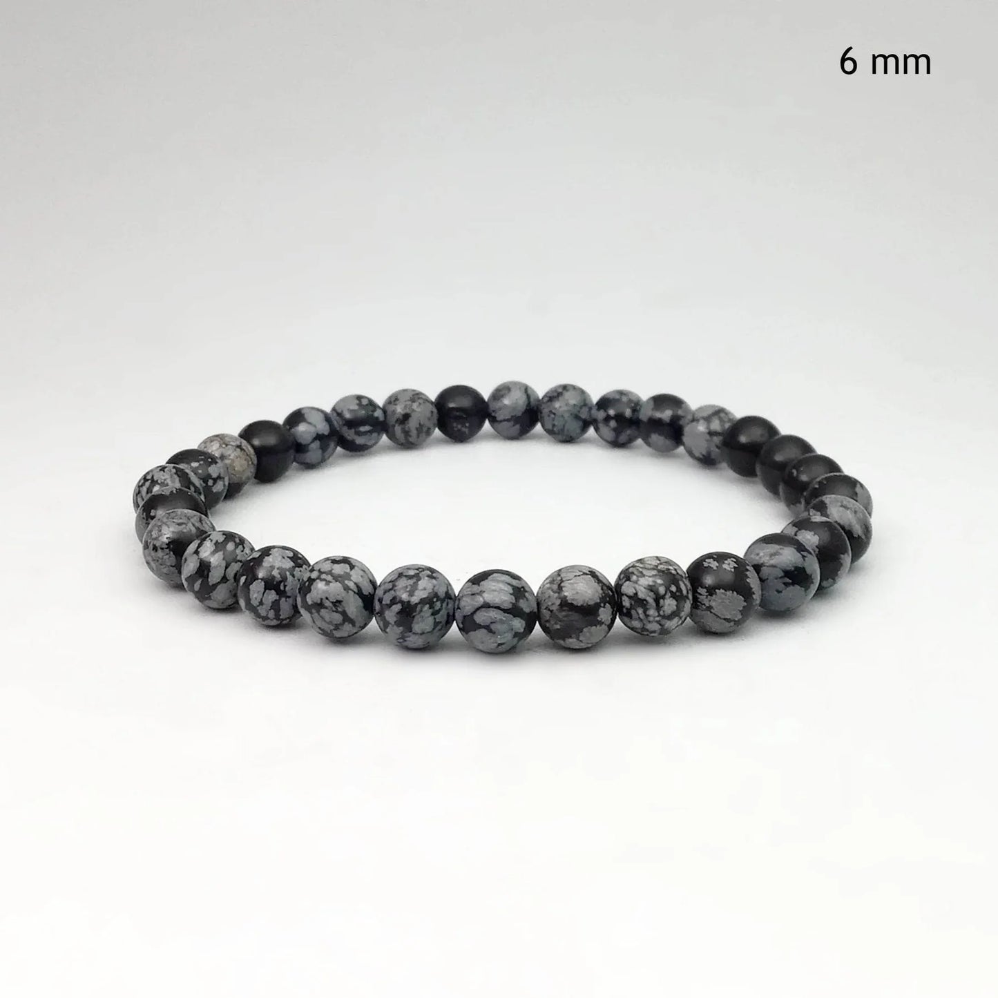 Snowflake Obsidian Beaded Bracelet - 8mm