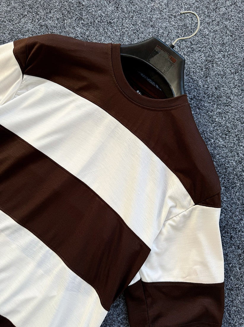 Soxage - Premium Panel Dropshoulder Tee For Men - Brown